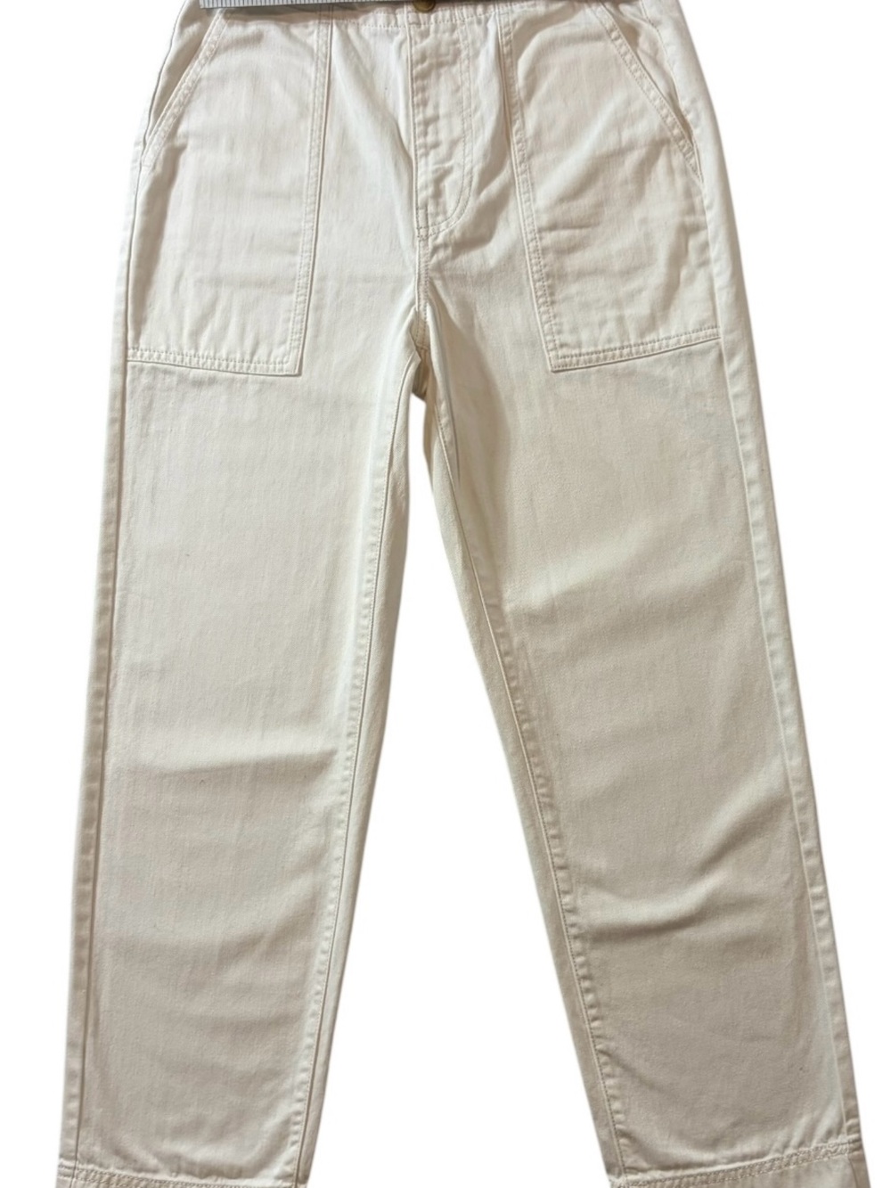Everlane Organic Cotton Utility Pants Ecru Ivory Straight Leg Carpenter Size 0 - Picture 8 of 10